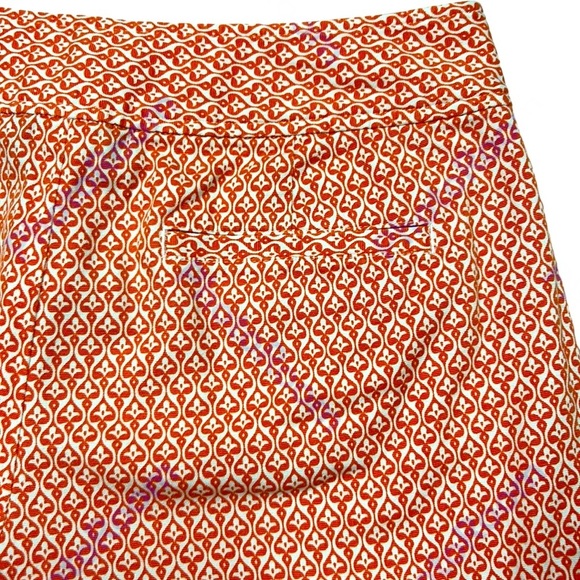 TALBOTS Petites | Geometric Bermuda Shorts Filigree Print Orange/White 8P‎ - Picture 11 of 12